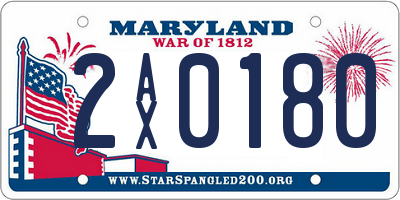 MD license plate 2AX0180