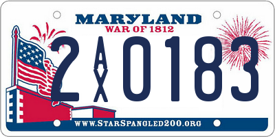 MD license plate 2AX0183