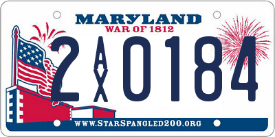 MD license plate 2AX0184