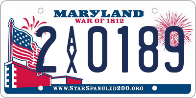 MD license plate 2AX0189