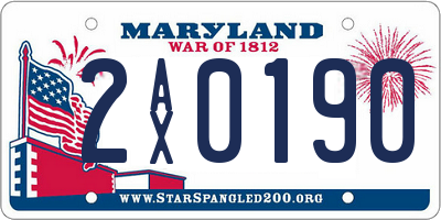 MD license plate 2AX0190