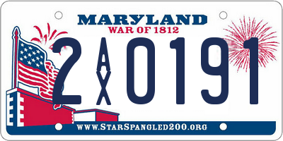 MD license plate 2AX0191