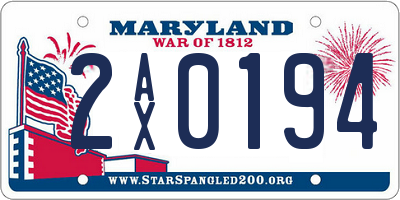 MD license plate 2AX0194