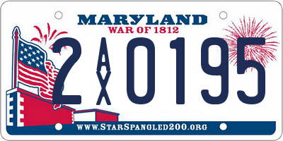 MD license plate 2AX0195