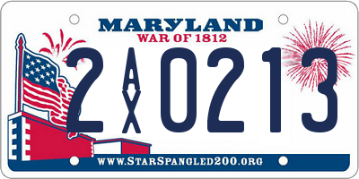 MD license plate 2AX0213