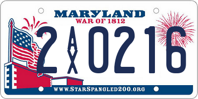 MD license plate 2AX0216