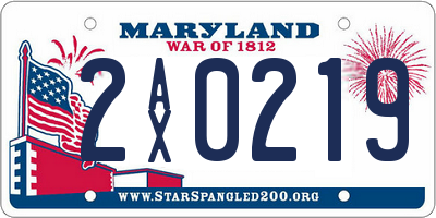 MD license plate 2AX0219