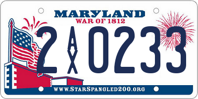 MD license plate 2AX0233