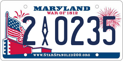 MD license plate 2AX0235