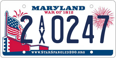 MD license plate 2AX0247