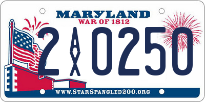 MD license plate 2AX0250