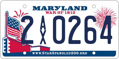 MD license plate 2AX0264