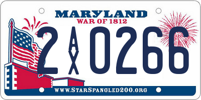MD license plate 2AX0266