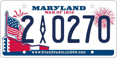 MD license plate 2AX0270