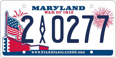 MD license plate 2AX0277