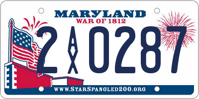 MD license plate 2AX0287