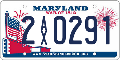 MD license plate 2AX0291