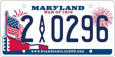 MD license plate 2AX0296