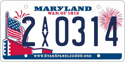 MD license plate 2AX0314