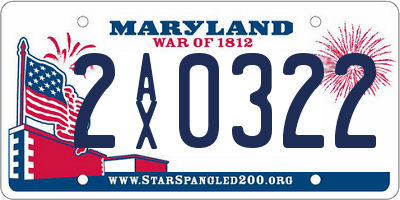 MD license plate 2AX0322