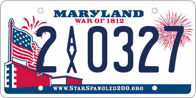 MD license plate 2AX0327