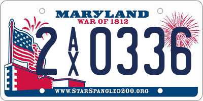 MD license plate 2AX0336