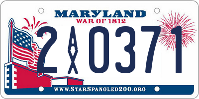 MD license plate 2AX0371