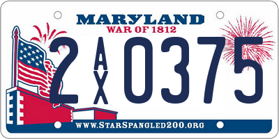 MD license plate 2AX0375