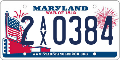MD license plate 2AX0384