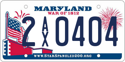 MD license plate 2AX0404