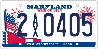 MD license plate 2AX0405