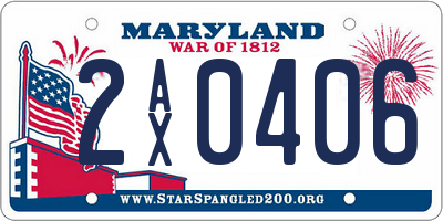 MD license plate 2AX0406