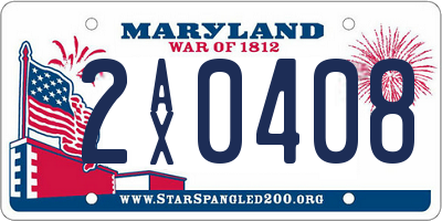 MD license plate 2AX0408