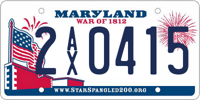 MD license plate 2AX0415