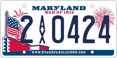 MD license plate 2AX0424
