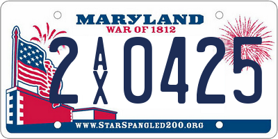 MD license plate 2AX0425