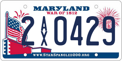 MD license plate 2AX0429