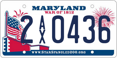 MD license plate 2AX0436