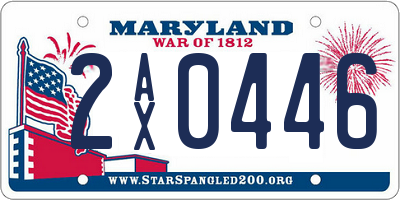 MD license plate 2AX0446