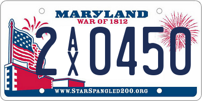 MD license plate 2AX0450