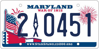 MD license plate 2AX0451