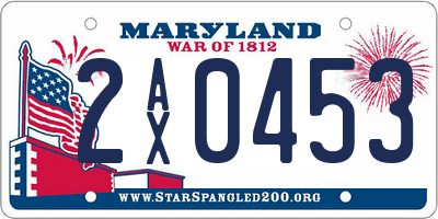 MD license plate 2AX0453