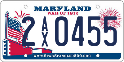MD license plate 2AX0455