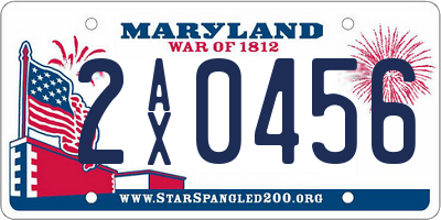 MD license plate 2AX0456