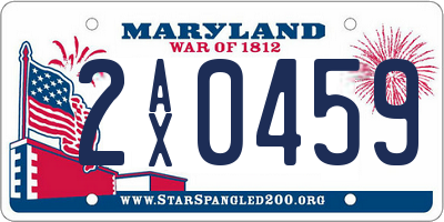 MD license plate 2AX0459