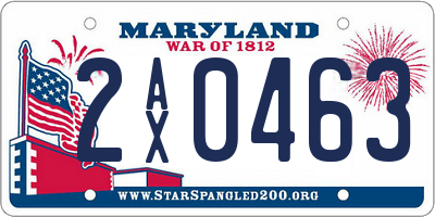 MD license plate 2AX0463
