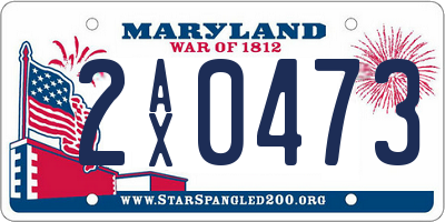 MD license plate 2AX0473