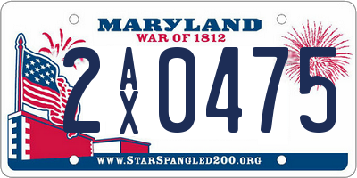 MD license plate 2AX0475