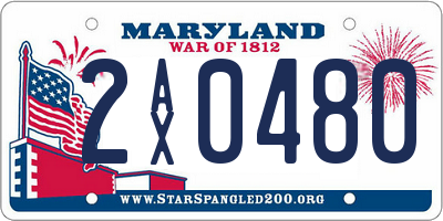 MD license plate 2AX0480