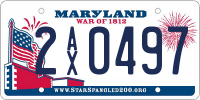 MD license plate 2AX0497